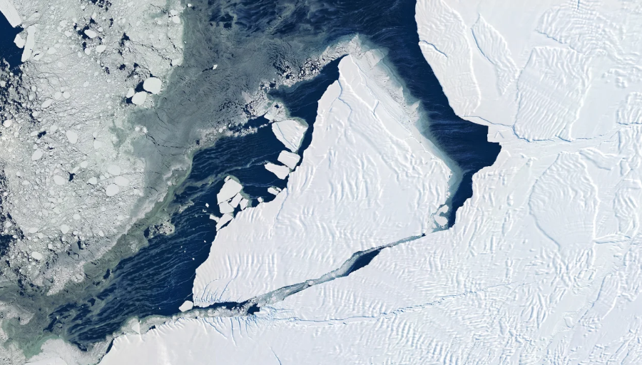 A taxa de derretimento na Antártida é muito mais rápida do que na década de 1990. / Gallo Images/Orbital Horizon/Copernicus Sentinel Data/Getty Images