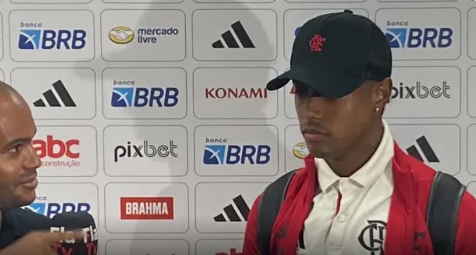Bruno Henrique na Zona Mista do Maracanã