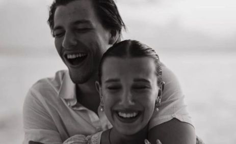 Millie Bobby Brown e Jake Bongiovi em postagem no Instagram