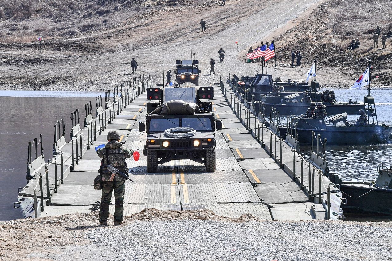 Militares dos EUA e Coreia do Sul participam de exercício conjunto, em Yeoncheon, Coreia do Sul