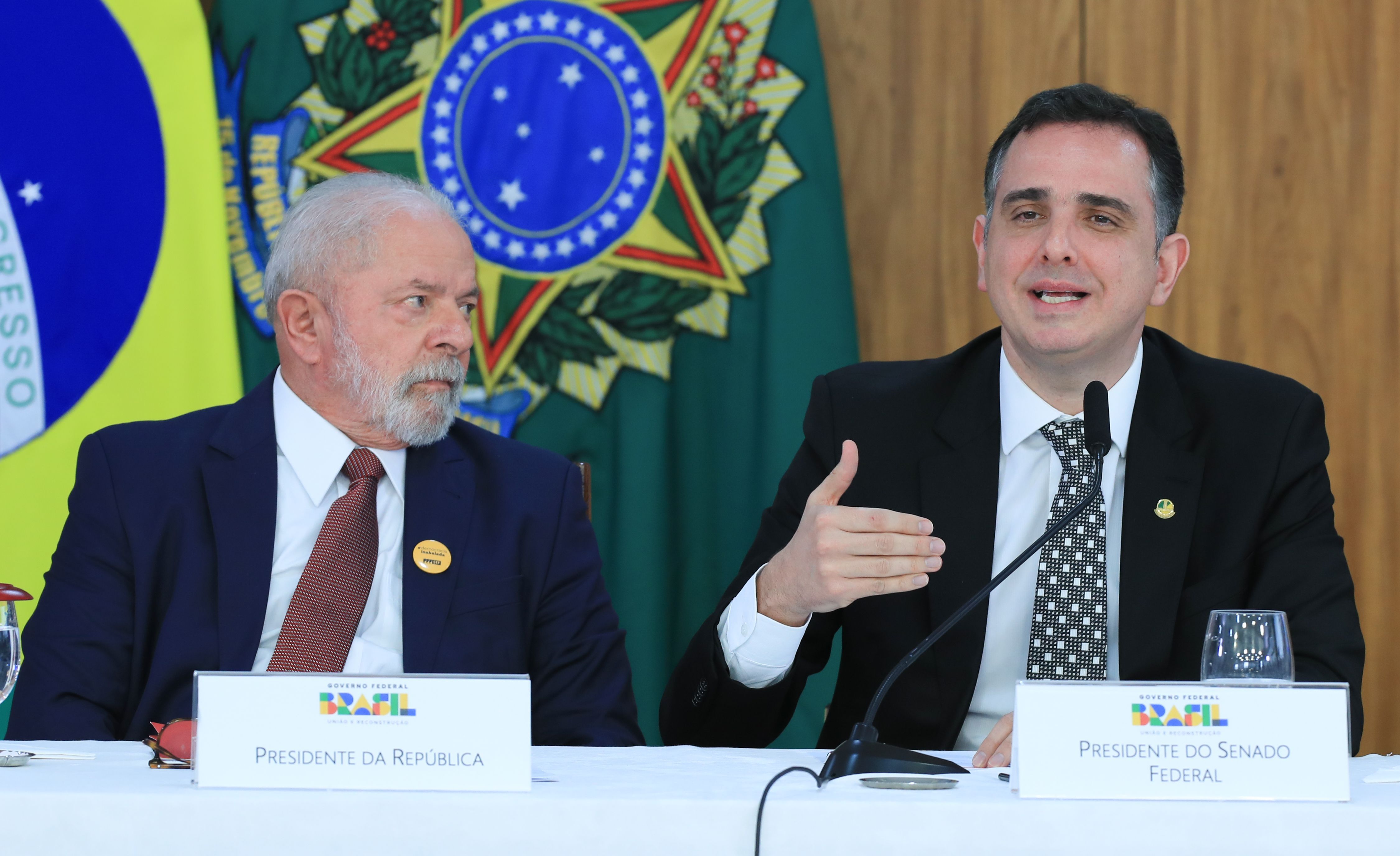 Luiz Inácio Lula da Silva, presidente da República e Rodrigo Pacheco, presidente do Senado