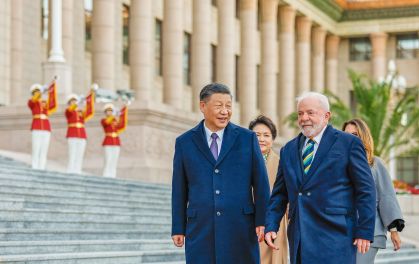O presidente Luiz Inácio Lula da Silva encontra o presidente da China Xi Jinping