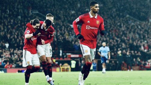 Marcus Rashford marcou o gol da vitória do Manchester United contra o Brentford