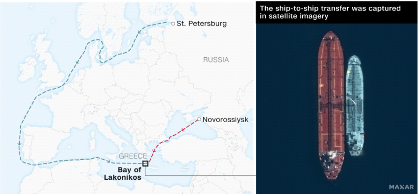 Henrik Pettersson/CNN/MarineTraffic, imagem de satélite ©2022MaxarTechnologies, Kpler