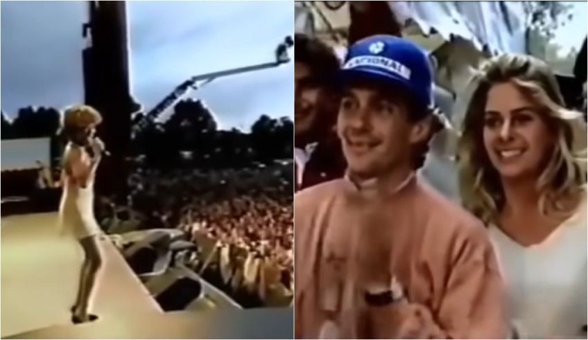 Ayrton Senna assistiu show de Tina Turner acompanhado da então namorada Adriane Galisteu. / Reprodução