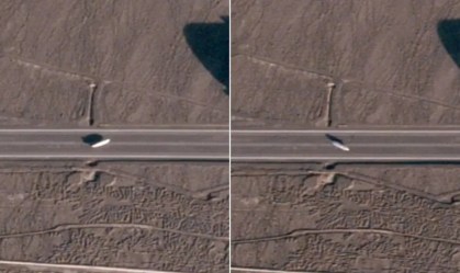 Exclusivo: imagens de satélite mostram dirigível militar chinês em base no deserto