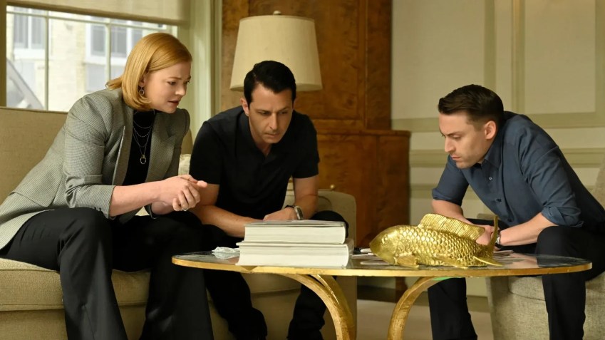 Sarah Snook, Jeremy Strong e Kieran Culkin na 4ª temporada de "Succession" / David M. Russell/HBO