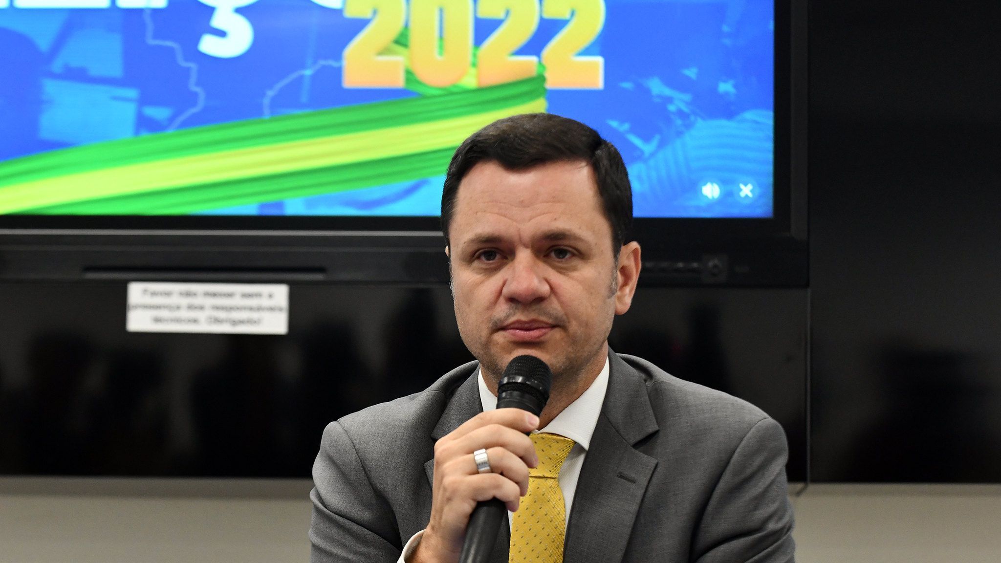 O ex-ministro da Justiça Anderson Torres durante entrevista coletiva sobre as operações para as eleições de 2022