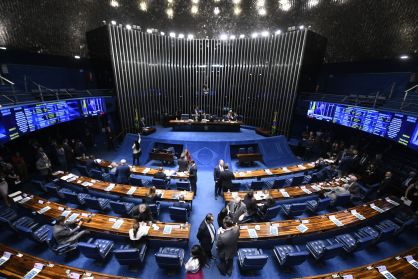 Plenário do Senado Federal durante sessão deliberativa ordinária semipresencial destinada à apreciação de autoridades e outras matérias.