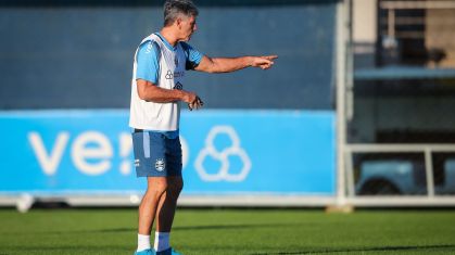Renato Gaúcho no último treino do Grêmio antes de encarar o Palmeiras
