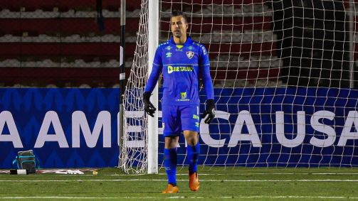 Fábio no jogo entre The Strongest e Fluminense, na Bolívia