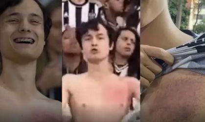 O torcedor Bernardo Telles viralizou nas redes sociais após o jogo contra o Corinthians