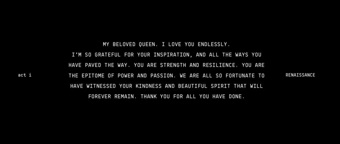 Beyoncé presta homenagem a Tina Turner / Reprodução/Site Beyoncé