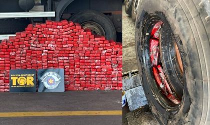 PF apreende 770 tabletes de maconha escondida em pneus de caminhão em São Paulo