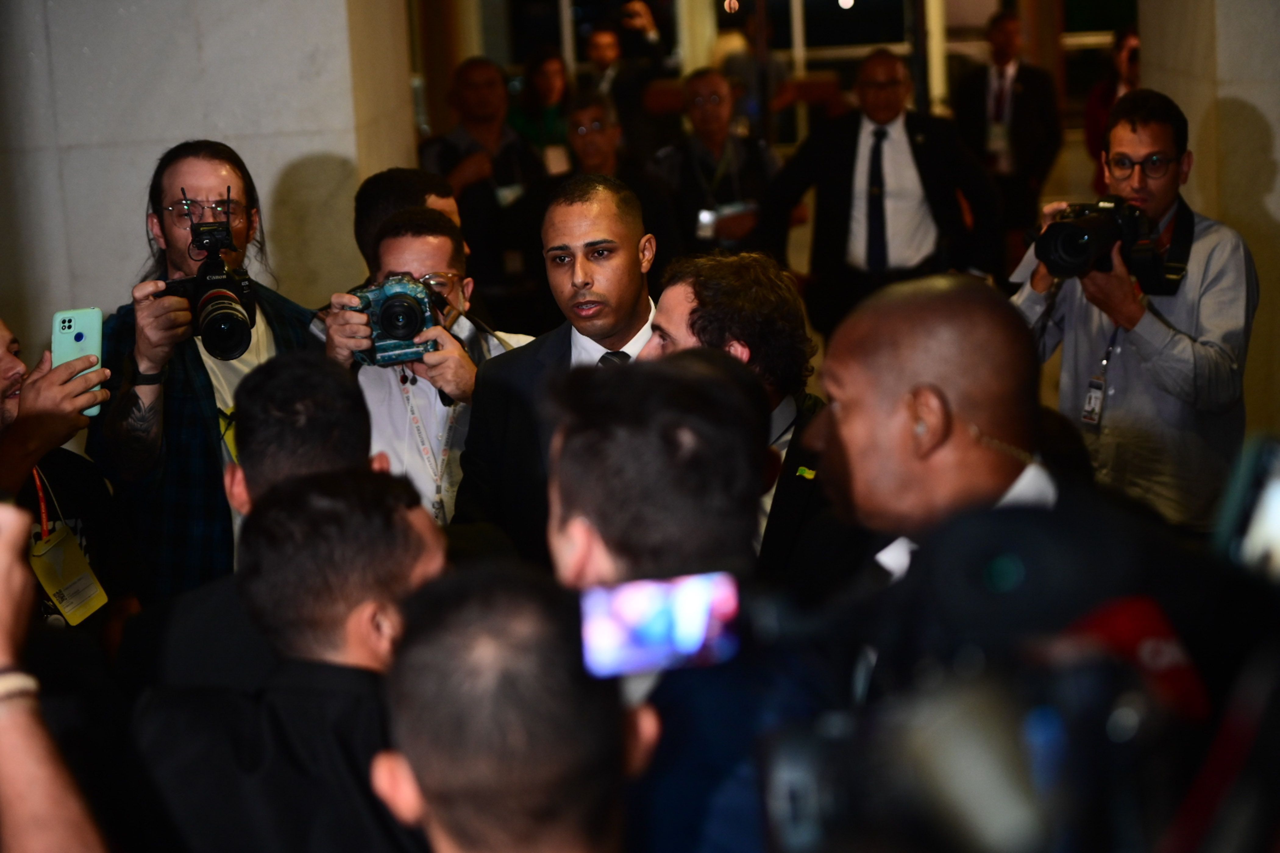 Movimentação de jornalistas em Brasília durante agenda do presidente da Venezuela, Nicolás Maduro