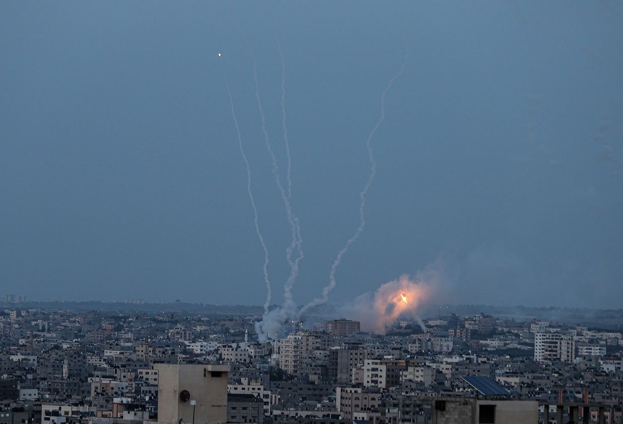 Rockets fired from Gaza in response to Israeli airstrikes