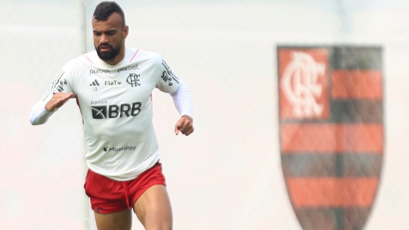 Fabrício Bruno em treino do Flamengo