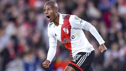 De La Cruz comemora gol do River Plate na Libertadores 2023