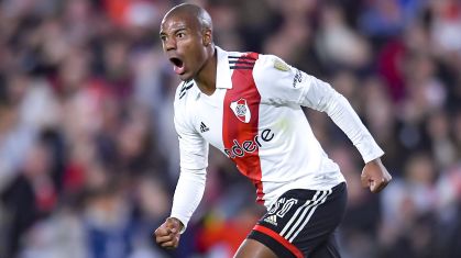 De La Cruz comemora gol do River Plate na Libertadores 2023