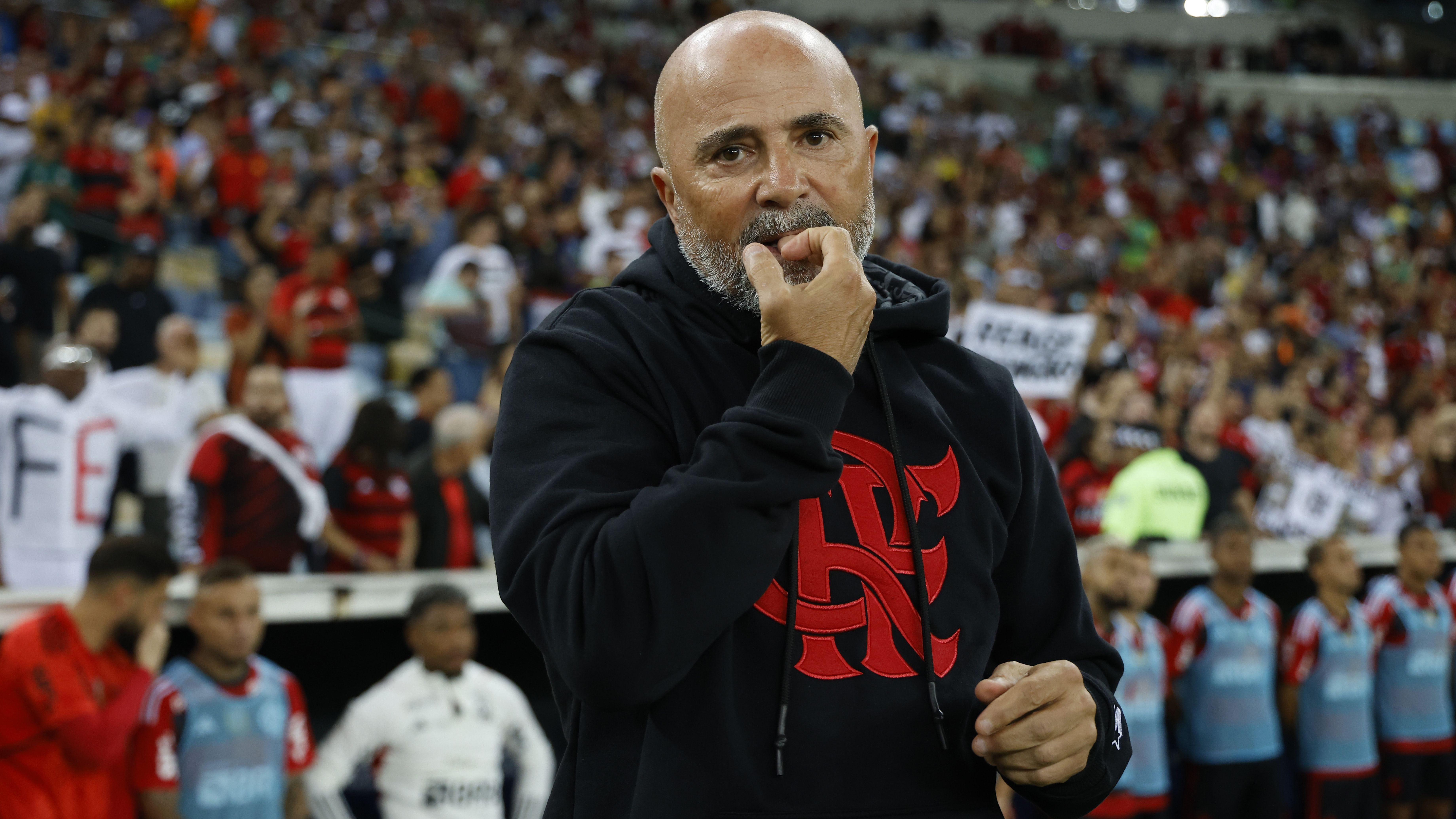 Jorge Sampaoli no clássico Fla-Flu pela Copa do Brasil
