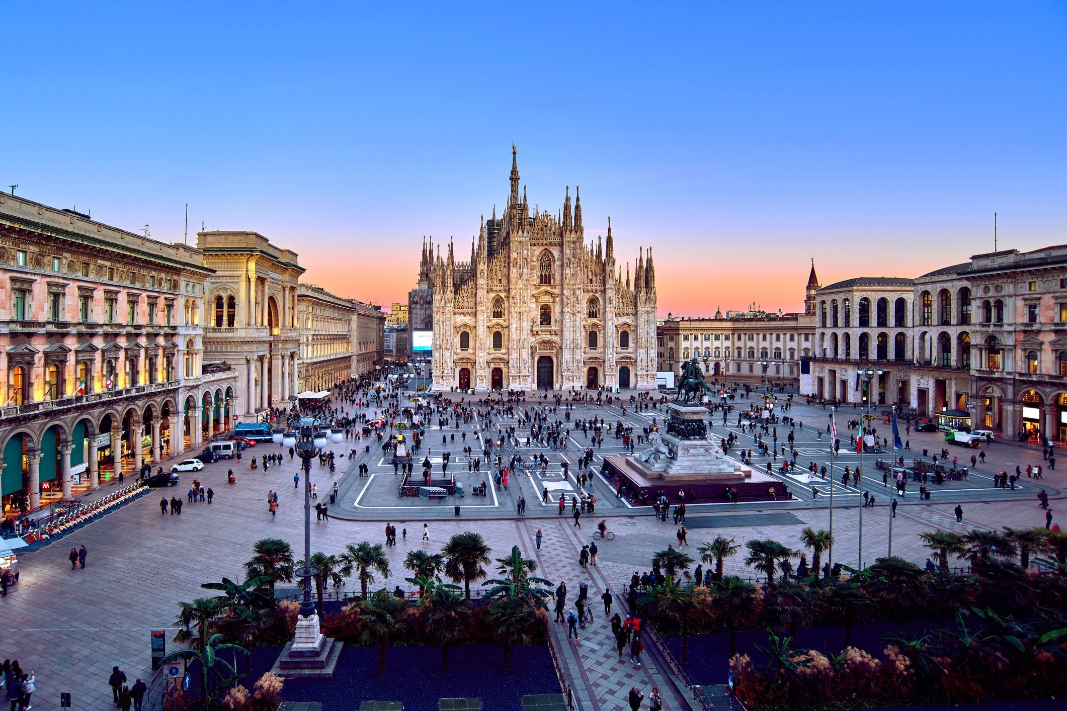 Milan Piazza Del Duomo at Sunset, Italy