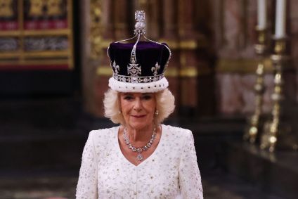 A rainha Camilla, durante a coroação