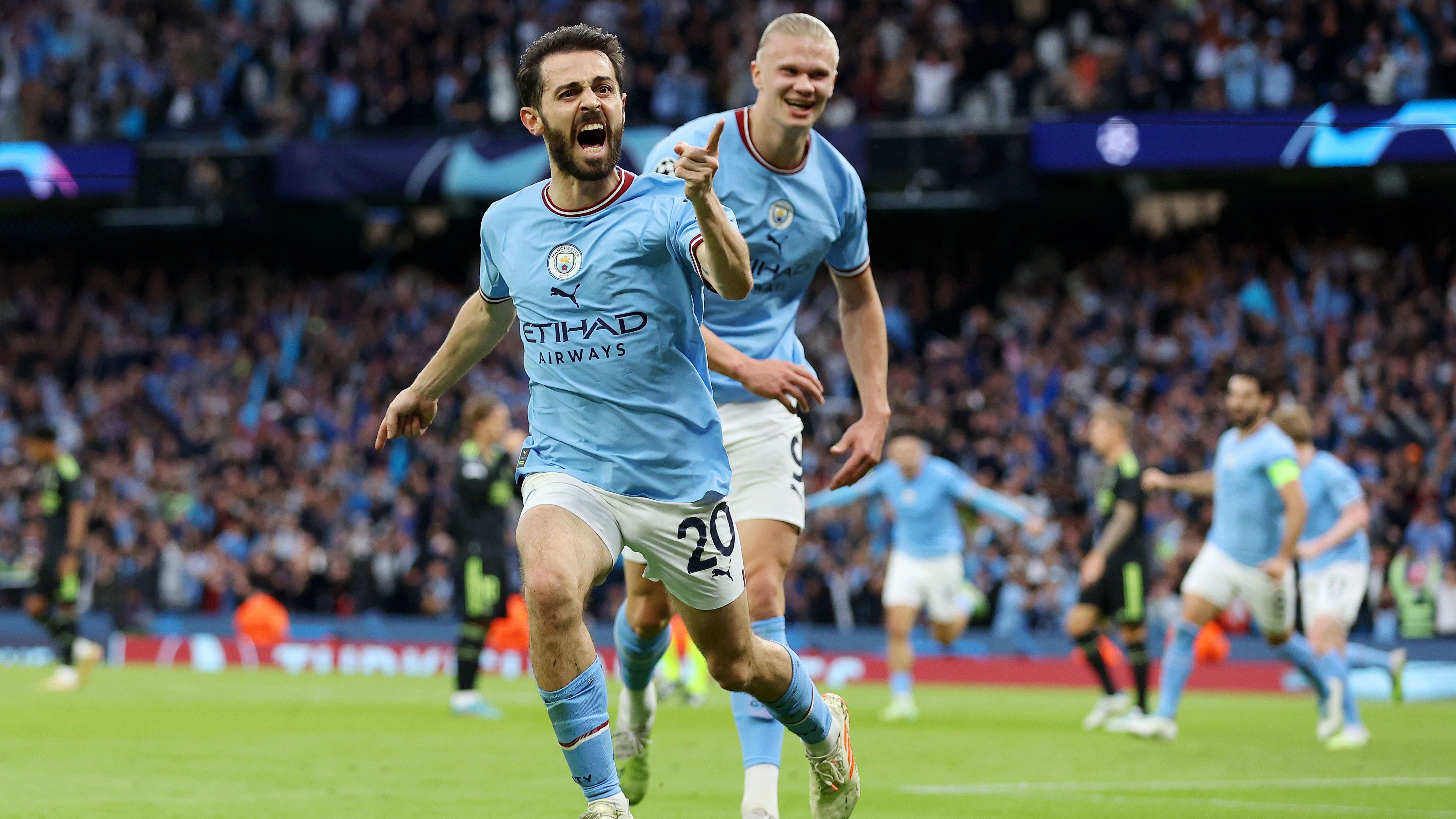 Bernardo Silva marcou dois gols na goleada sobre o Real Madrid