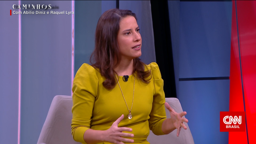 Raquel Lyra, governadora de Pernambuco, em entrevista ao programa da CNN Caminhos com Abilio Diniz / Reprodução/CNN