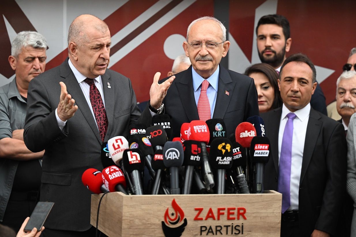 Presidential candidate and Leader of CHP Kilicdaroglu meets with Leader of Victory Party Ozdag