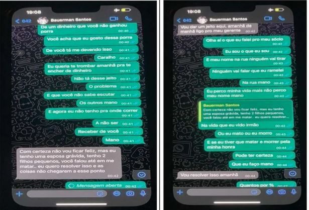 Print das conversas entre Bauermann e apostador / MP de Goiás
