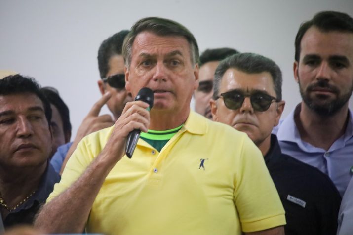 Ex-presidente Jair Bolsonaro em discurso na Feira Agrishow na cidade de Ribeirão Preto (SP). / Cleber Valera/Futura Press/Estadão Conteúdo