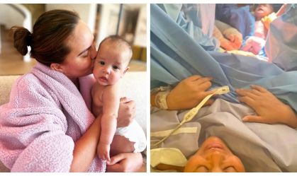Chrissy Teigen se revolta ao ser acusada de fingir gravidez e compartilha foto do parto