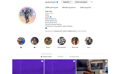 Dedé se apresenta como blogueiro no Instagram