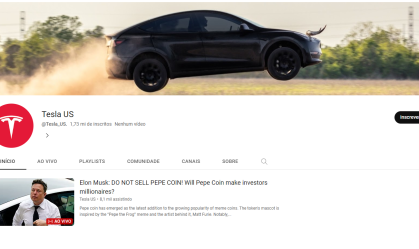 Situação do canal oficial do São Paulo no YouTube após invasão hacker