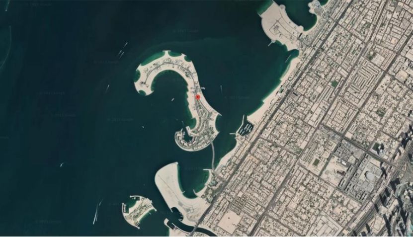 Visão do Google Earth da Jumeirah Bay Island / Google Earth