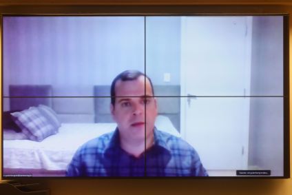O deputado Gutemberg Reis (MDB-RJ) durante audiência virtual