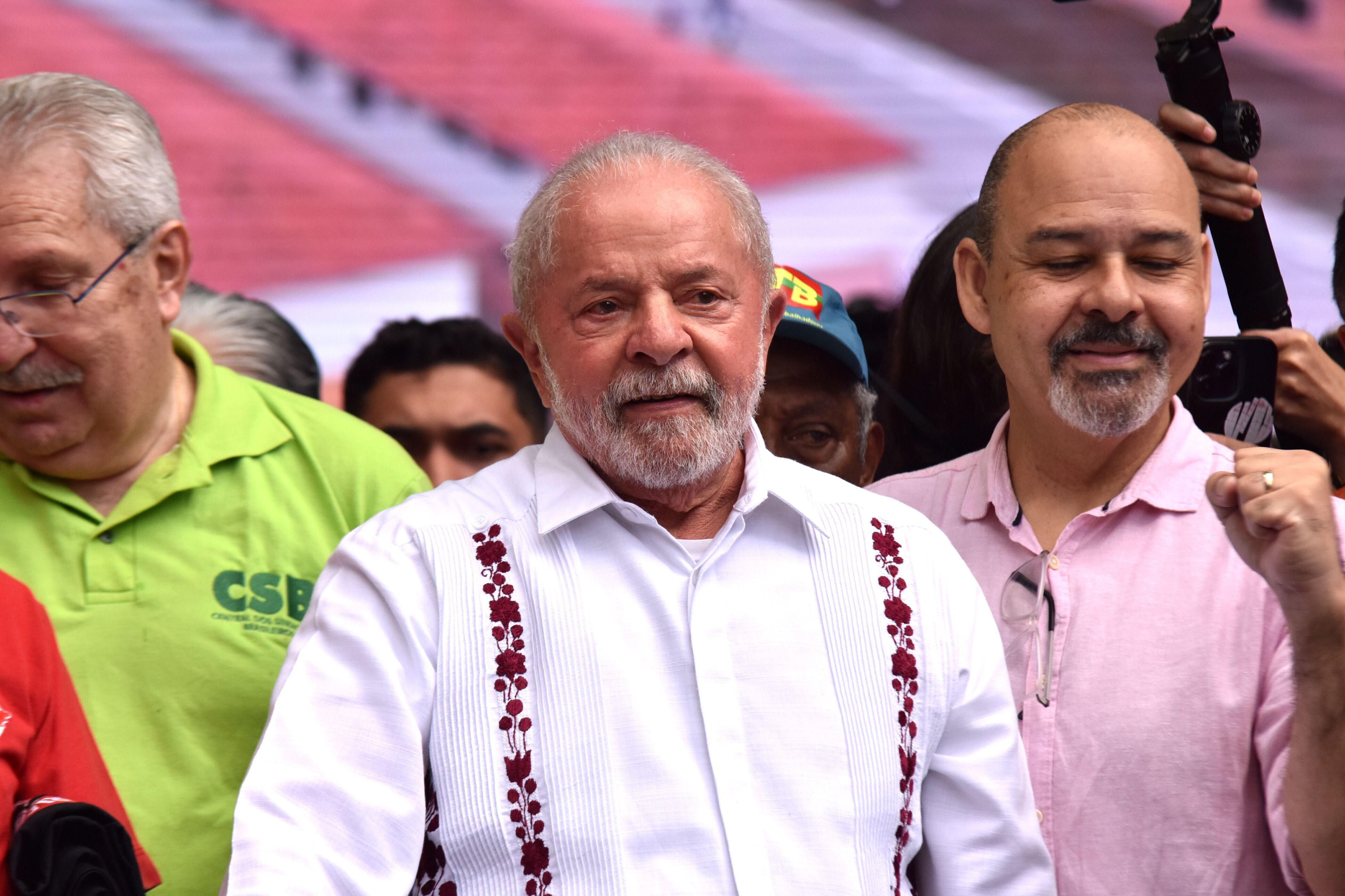 SP - LULA/SP - POLÍTICA - O presidente Luiz Inácio Lula da Silva, (PT) participa da festa de 1 de maio, Dia do Trabalhador, no Vale do Anhangabaú, São Paulo, o ato é organizado por centrais sindicais. 01/05/2023