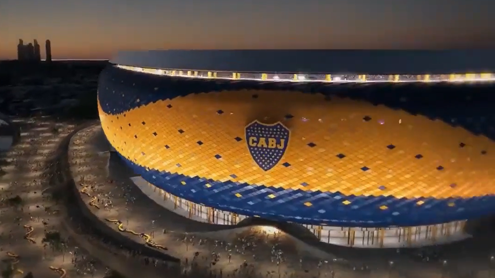 Imagem do projeto do novo estádio do Boca Juniors