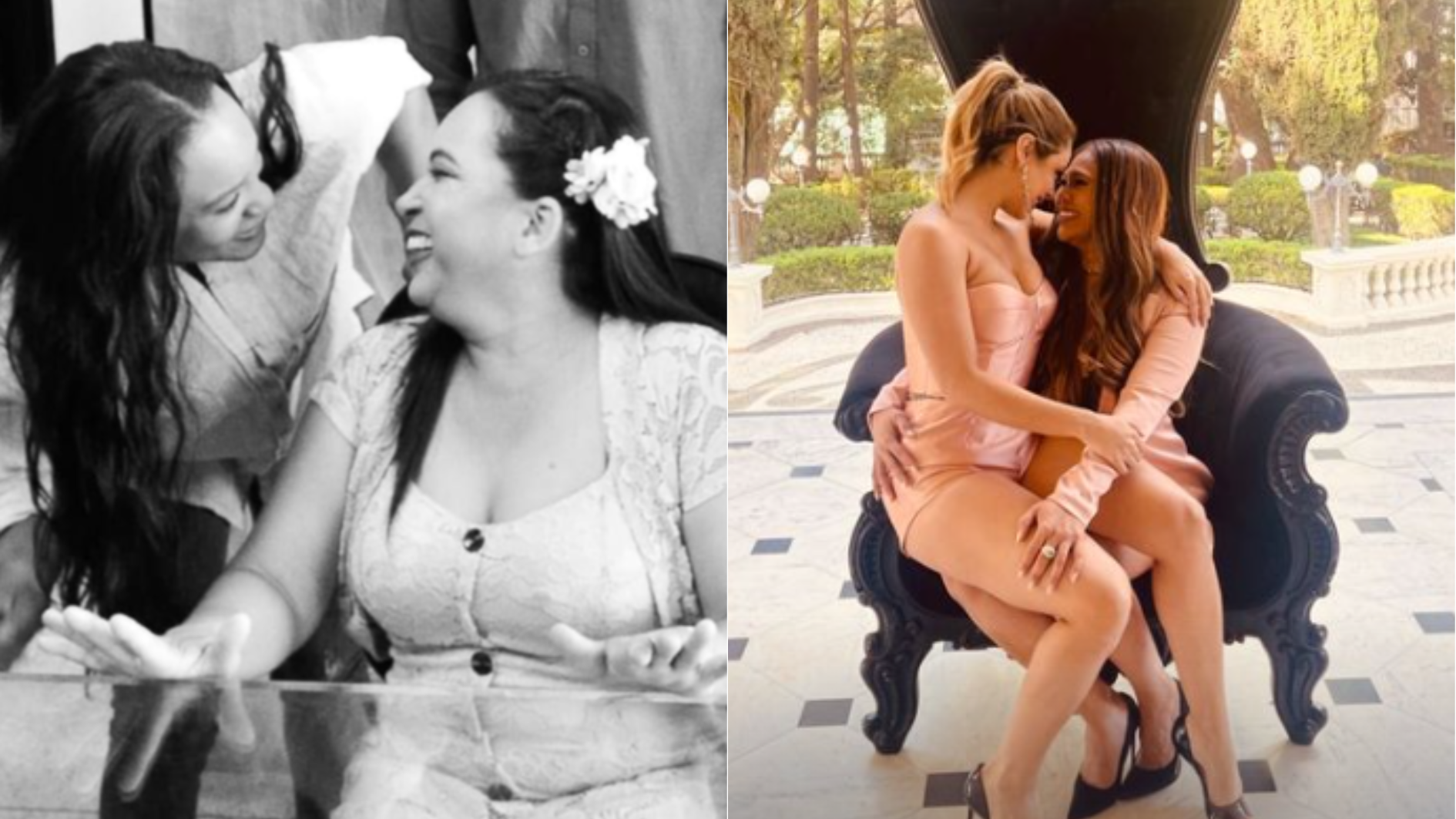 Fotos compartilhadas nos stories de Rebecca Andrade e Lexa, com as mães. / Reprodução: Instagram