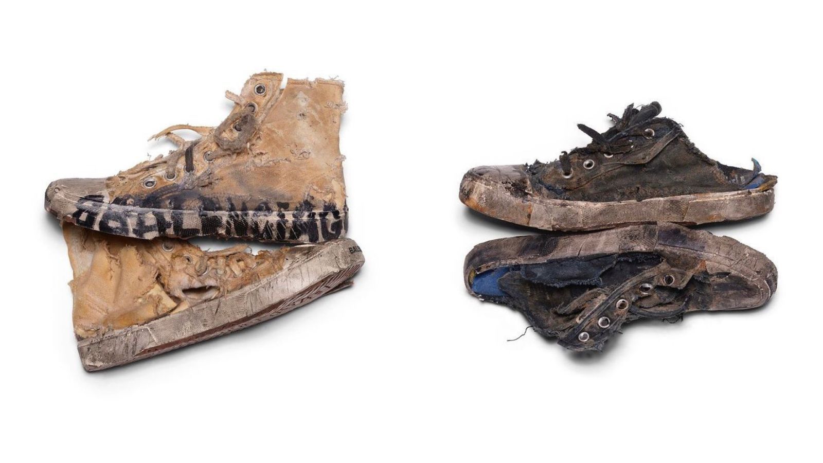 Tênis da Balenciaga com visual destruído viralizou entre os internautas / Reprodução/Balenciaga