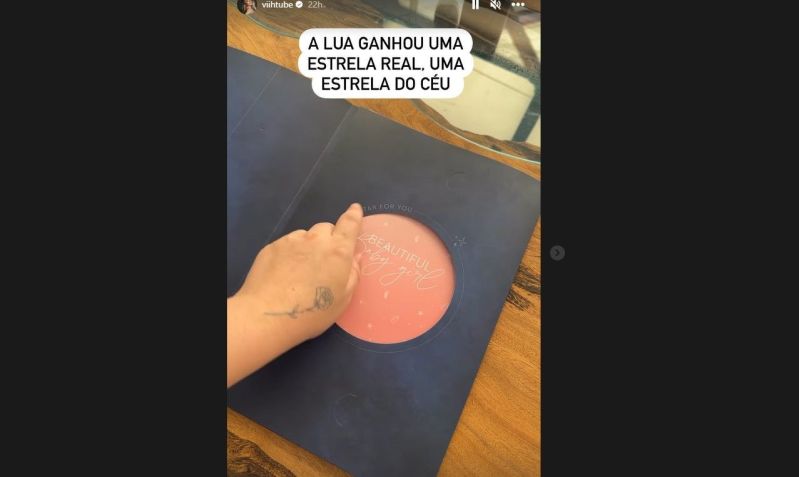 Lua, filha da influenciadora Viih Tube, ganhou uma estrela de fãs / Reprodução/Twitter