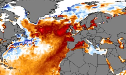 Atlântico Norte experimenta onda de calor marinha “totalmente sem precedentes”