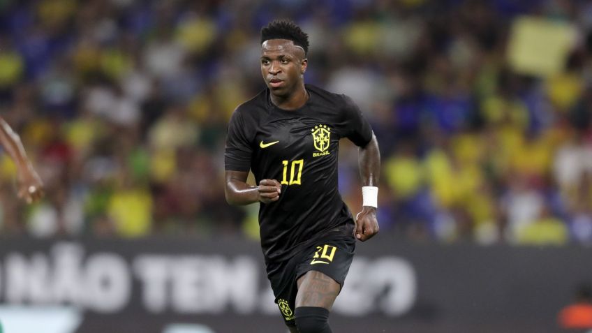 Vini Jr. com camisa antirracismo em amistoso da Seleção • Divulgação: CBF