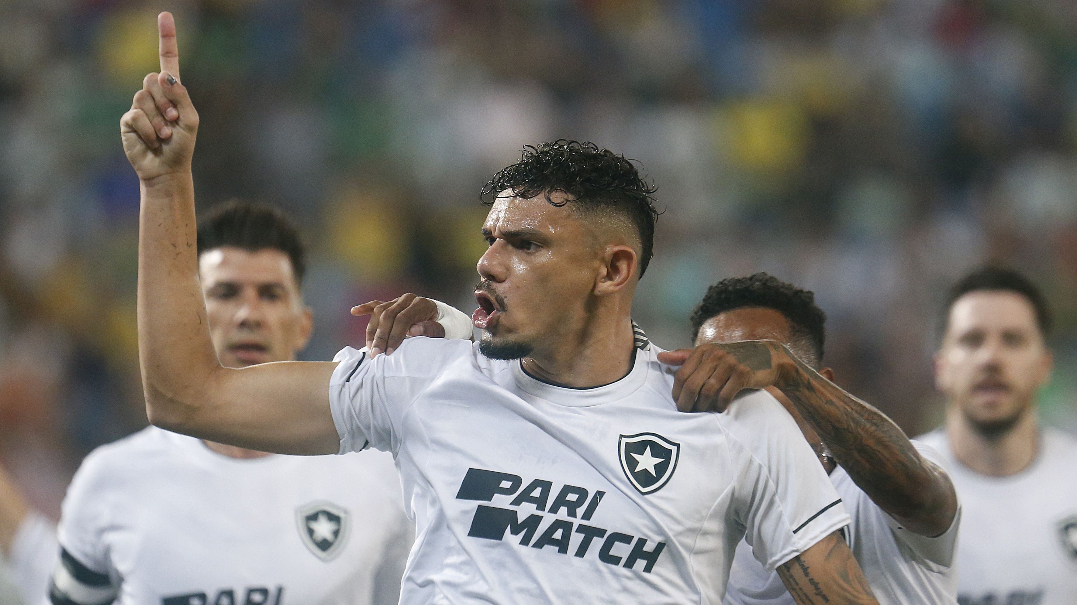 Tiquinho Soares comemora o gol do Botafogo