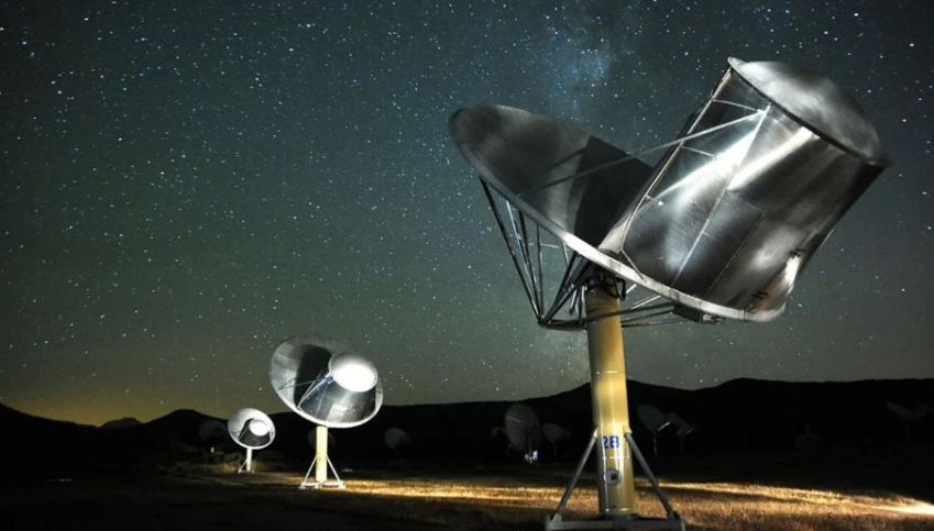 O Allen Telescope Array no norte da Califórnia é um dos três observatórios que captaram a transmissão. / Seth Shostak/Instituto SETI