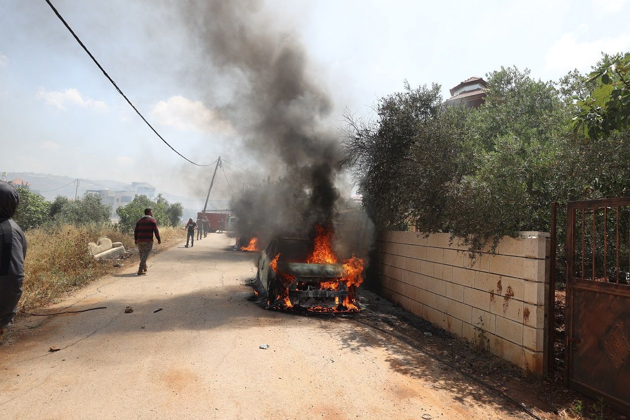 Jewish settlers set fire to Palestinian homes and vehicles in the West Bank