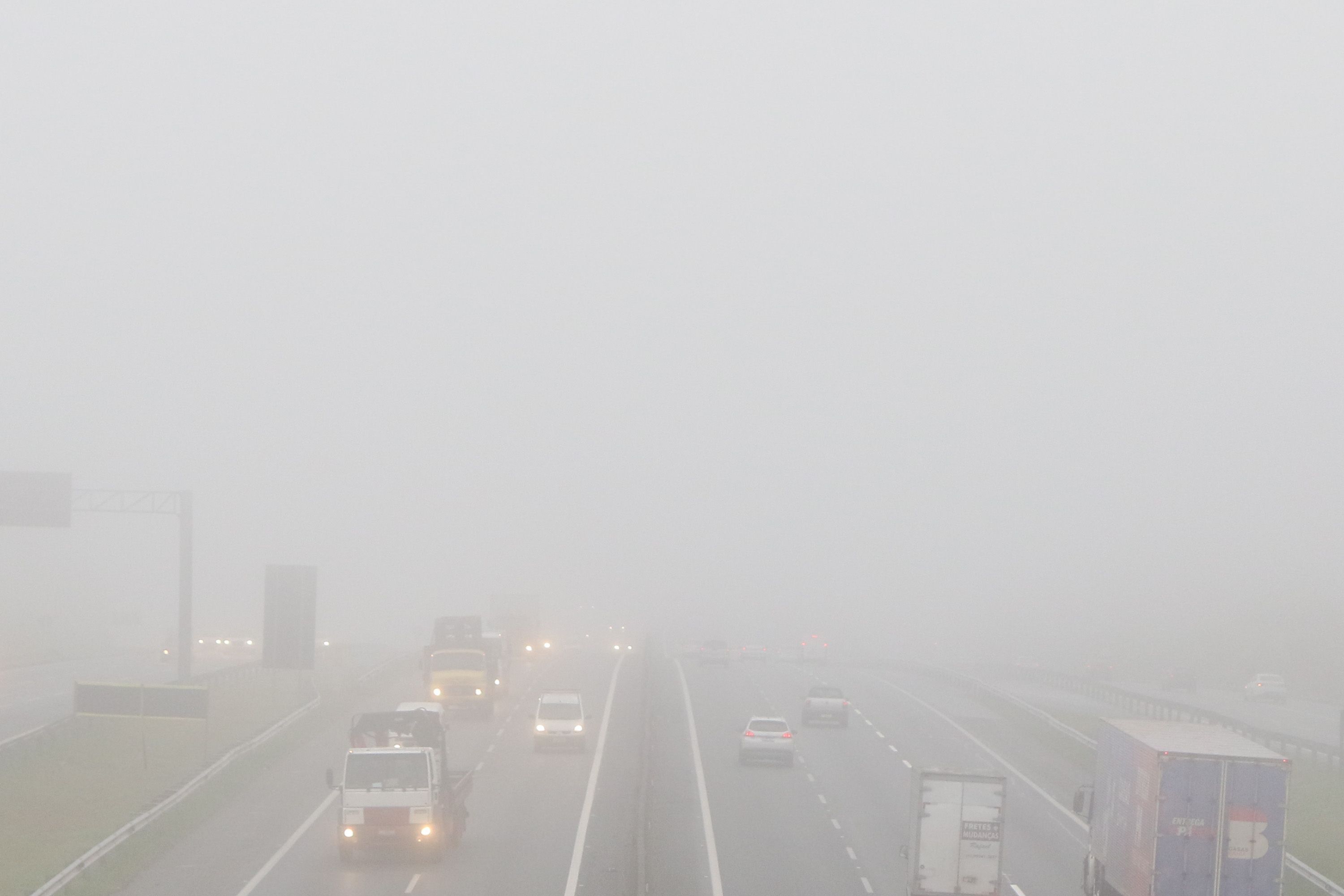 Neblina na Rodovia Anhanguera, em Campinas