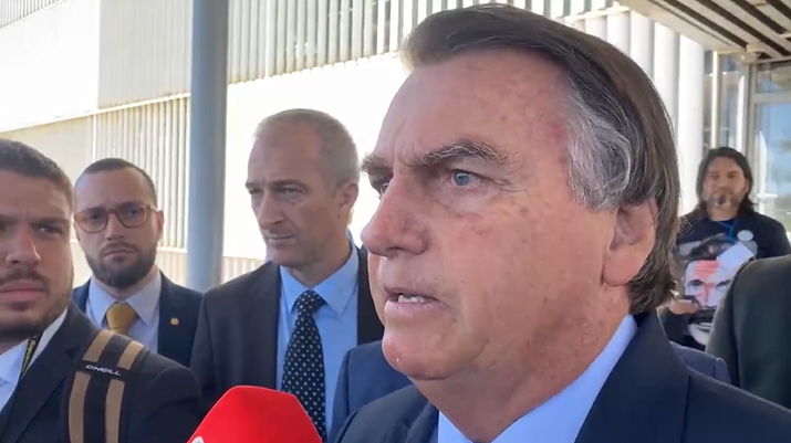 Ex-presidente Jair Bolsonaro (PL) no Senado Federal, nesta quarta-feira (21).