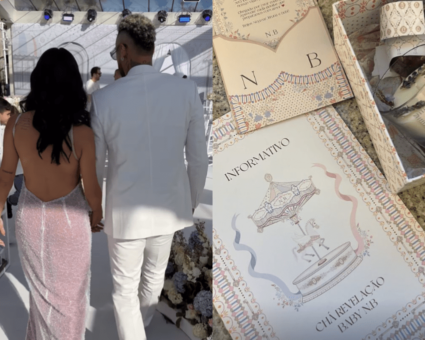 Detalhes da roupa e convite do chá revelação / Reprodução/Instagram/@brunabiancardi