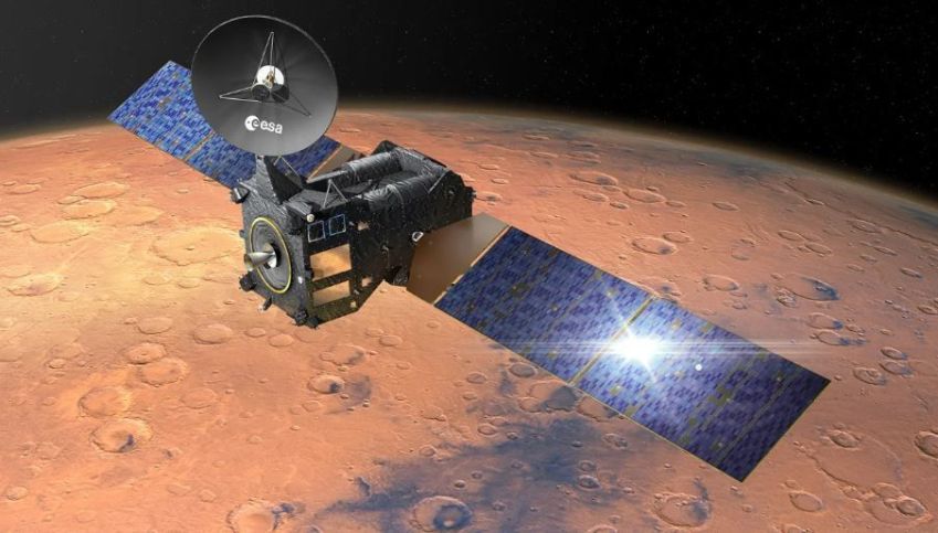 O ExoMars Trace Gas Orbiter, mostrado aqui, desempenhou um papel fundamental no teste do SETI ao enviar uma mensagem para a Terra em 24 de maio. / D. Ducros/ESA
